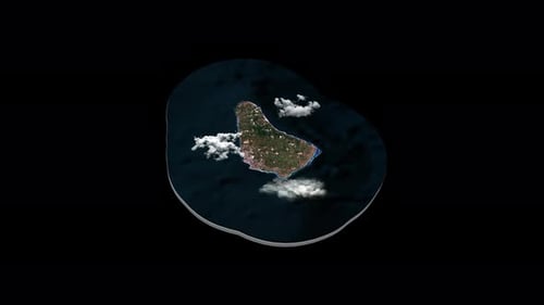 Island Map Reveal in Organic Fluid Shape