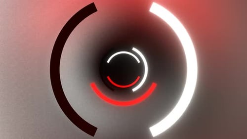 White And Red Abstract Neon Half Ring Strobe Background Vj Loop In 4K