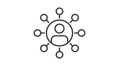 Animated social network line icon