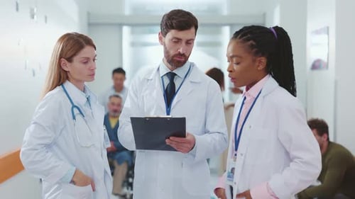Medical Professionals Working Together Collaboratively in a Hospital Health Care Setting