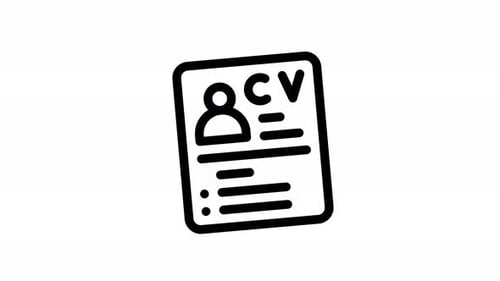 Animated CV Profile Icon in Flat Design Style
