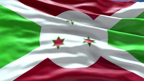 Burundi Flag Waving Realistic Loop Animation