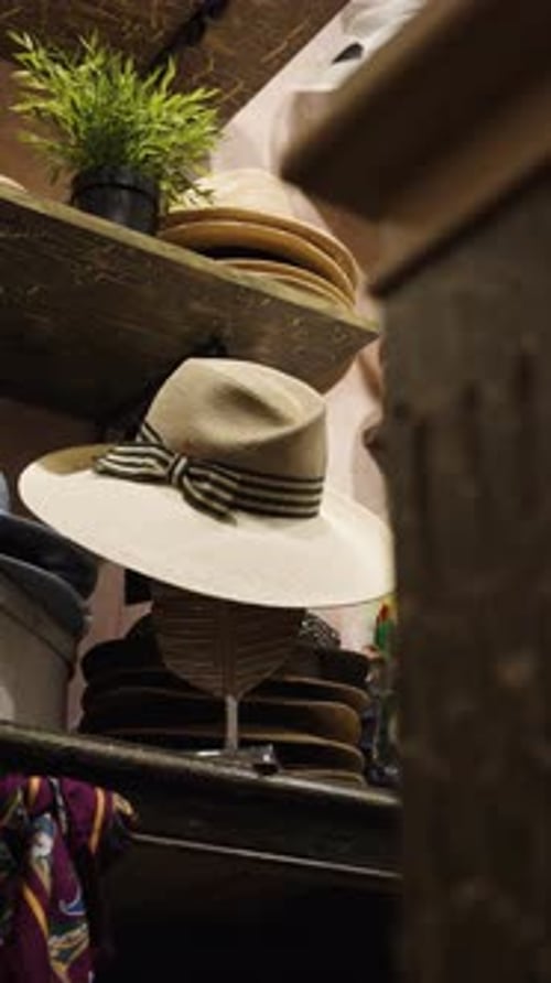 Classic hat on shelf