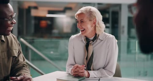 Planning, teamwork and meeting with business people in office for solidarity