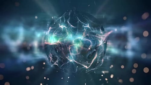 Dunkler glitzernder Web Sphere-Animationshintergrund