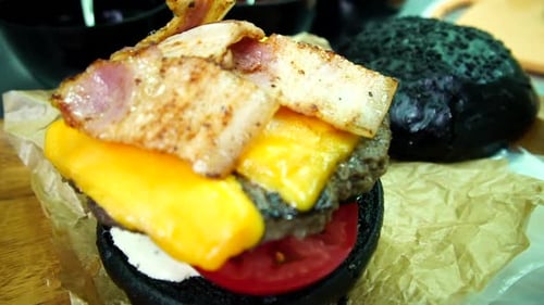 Juicy Burger with Bacon and Cheese