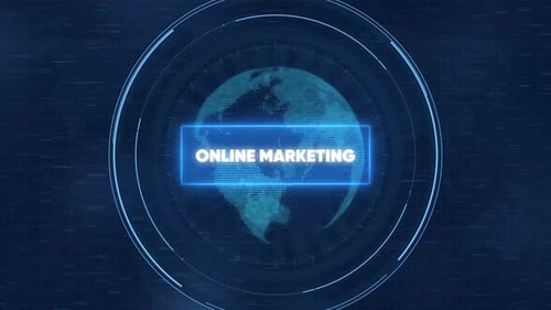 Online marketing digital globe hud interface motion for business presentations desi