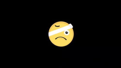 Animated Bandaged Sad Face Emoji