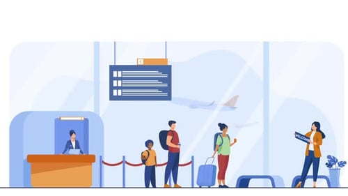 Family And Airport Arrivals Greeting