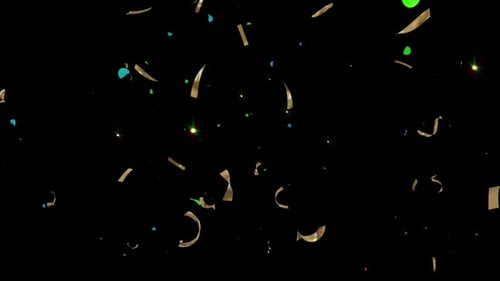 Golden Confetti Falling Particles Loop