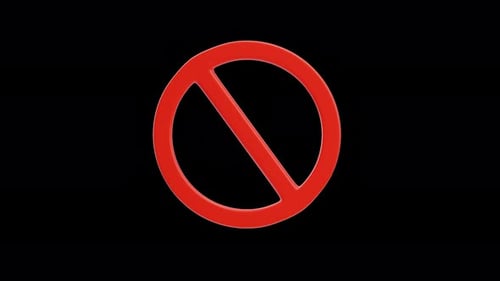 Animação 3D de ícones banidos