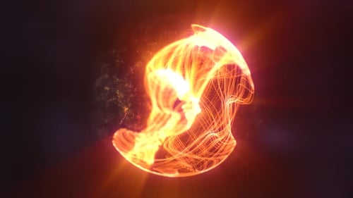 Abstract Fiery Energy Sphere Animation