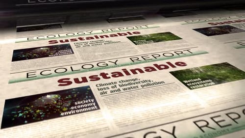 Sustainable green eco industry newspaper printing press