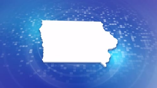 Iowa State Map Outline Reveal Animation