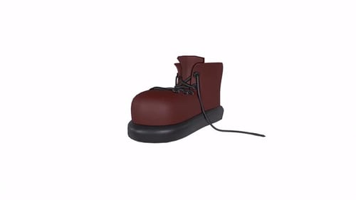 Boots rotating in loop on white background