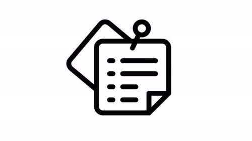 Animated Pinned Note Icon with Information Update