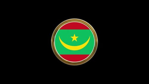 Animated Mauritania Flag 3D Spinning Coin