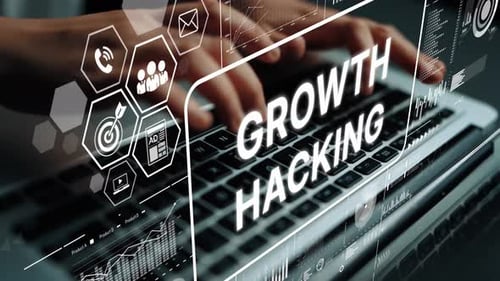 Animated Growth Hacking Digital Business UI Overlay