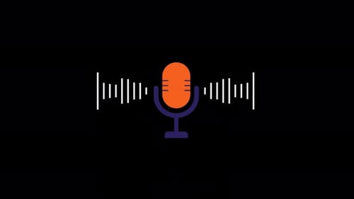 Microphone with Sound Waves. Podcast Concept Animation Video - Transparent