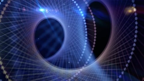 Glowing Abstract Digital Helix Wave Animation