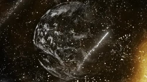 Gold Planet Space Scene Loop