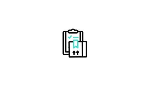 Animated Checklist and Delivery Package Icon with Checkmark