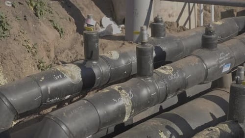 Plastic Pipes Used for Laying Water Supply System in Urban Area