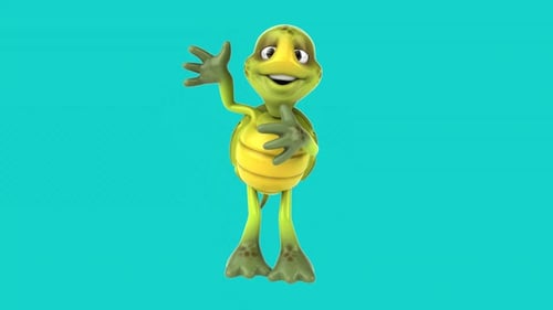 Fun 3D cartoon turtle (with alpha channel)