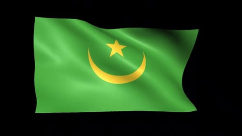 Mauritania National Flag Waving Animation