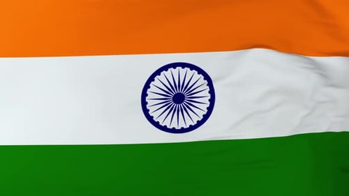 Waving Indian Flag with Ashoka Chakra Seamless Loop Animation