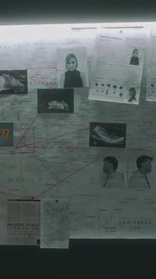 Crime Scene Investigation Map with Evidence