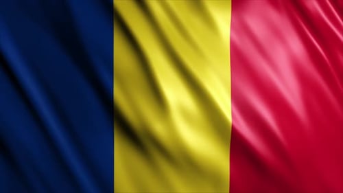 Blue Yellow Red Flag Waving Seamless Loop Background Animation