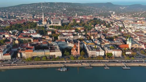 Vista aérea del horizonte de la ciudad de Budapest