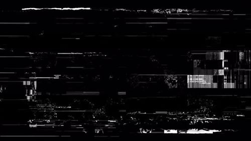 Corruption Collection: un efecto de error sobre un fondo negro de Ciencia ficción con zoom en transición