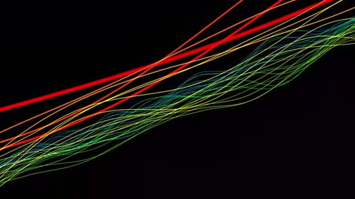Abstract Digital wave with flowing Particles lines light motion loop Backgrounds Animation. Vd 399