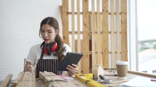 Carpenter work at workshop.