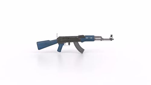 Ak47 rifle 3d object rotating loop