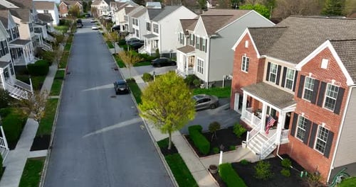 Aerial View of Charming Suburban Street