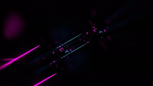 Cyan And Pink Corridor With Neon Lasers And Honeycombs Background Vj Loop In 4K