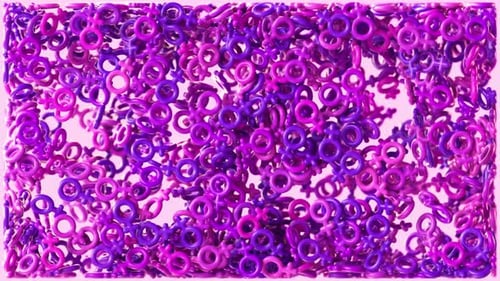 Animated Pink and Purple Diversity and Gender Symbols Loop Background