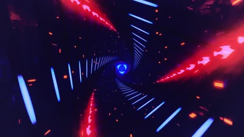 Neon lights tunnel effect
