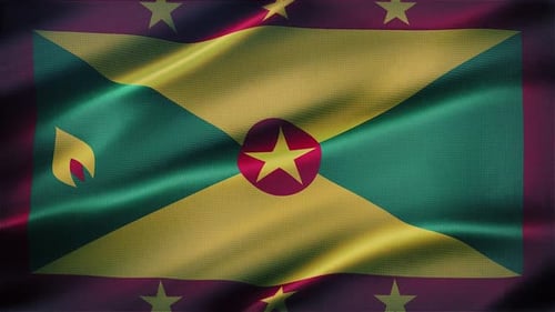 Realistic Waving Grenada Flag Loop Animation