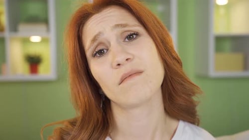 Woman's Close Up Showing Sad Emotional Expression