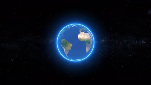 Animation des Planeten Erde mit Weltraum. 2163