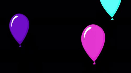 Color Balloons Loop with Transparency