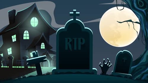 Halloween Theme Looped Background Video : Dark Night