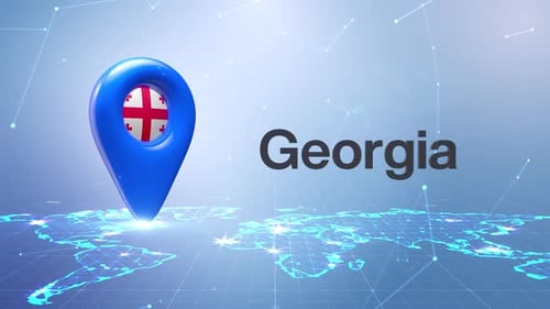 Animated Global Network Map and Country Location Pin Reveal