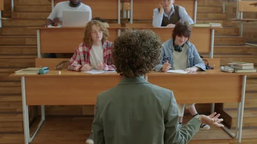 Modern College Teacher At Work