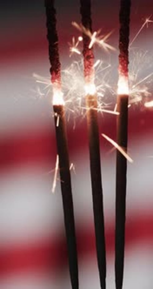 Sparklers Burning Brightly Vertical Video
