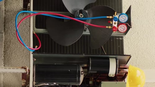 Vertical Video Damaged External Air Cooling Unit